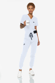 Lotus White High-Waisted Fit Jogger | Floral Collection