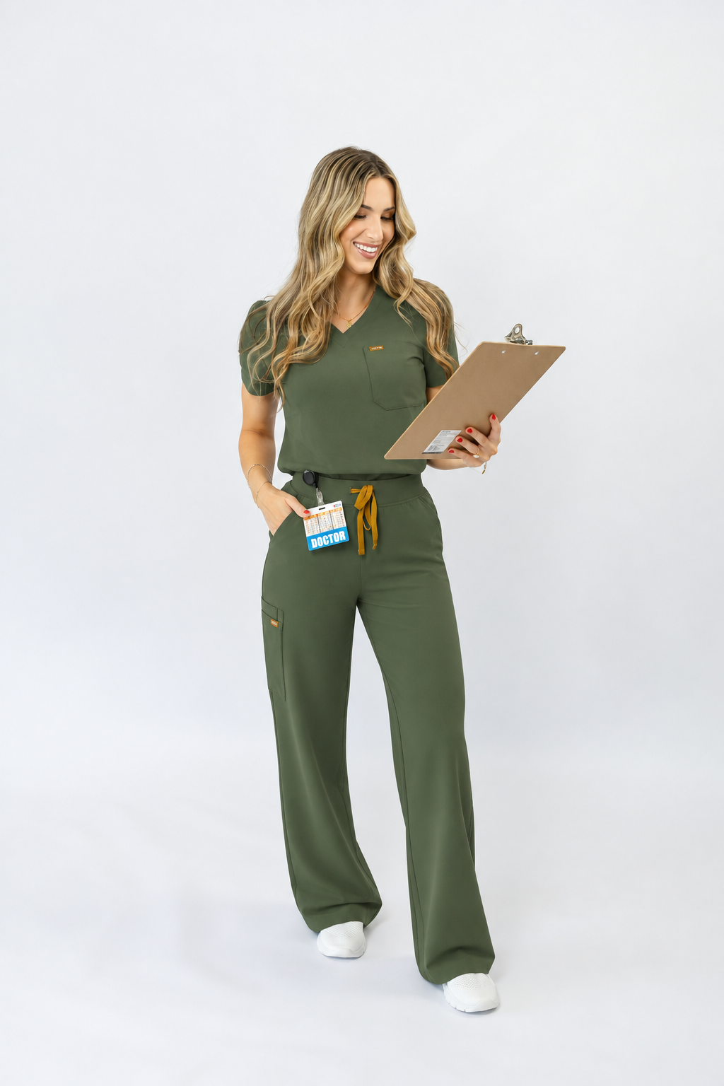 Forest Green Scrub Top