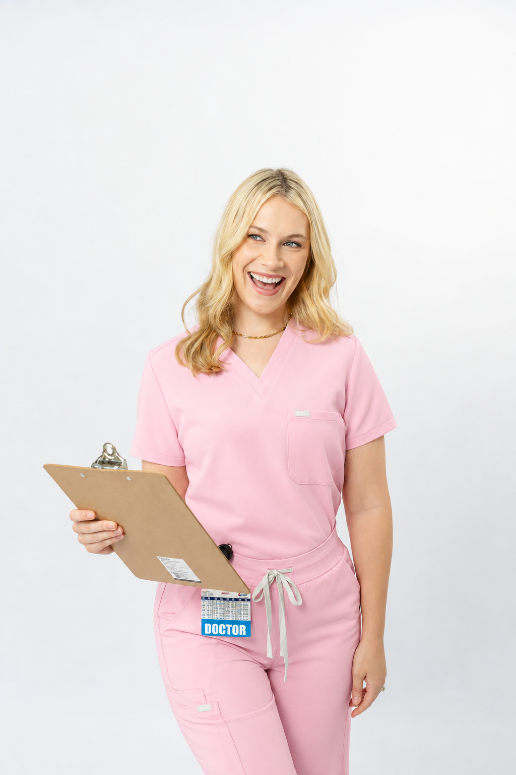 Powder Pink Scrub Top