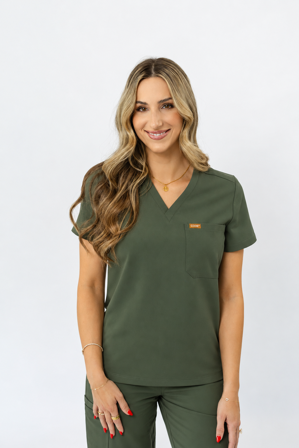Forest Green Scrub Top