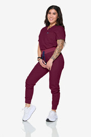 Burgundy High-Waisted Fit Jogger