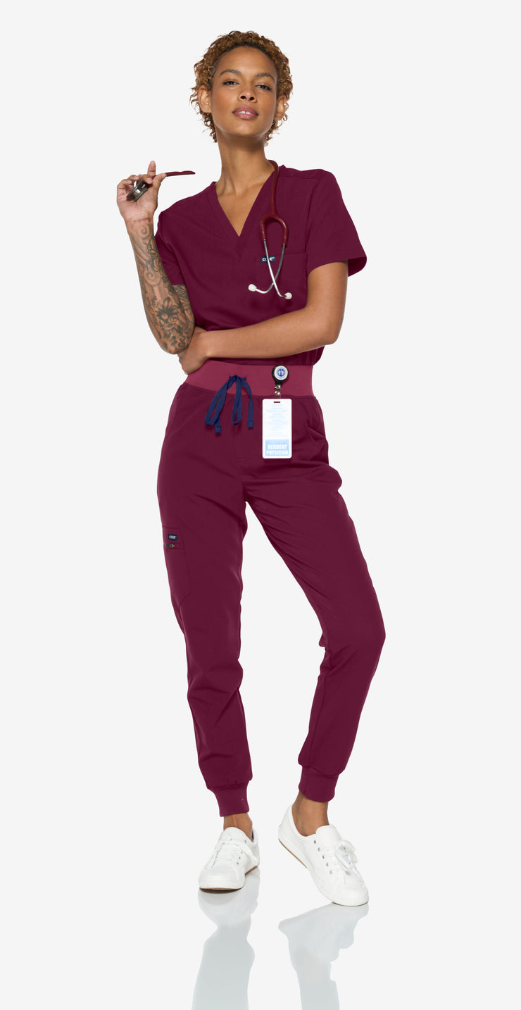 Burgundy High-Waisted Fit Jogger