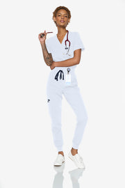 Lotus White High-Waisted Fit Jogger | Floral Collection