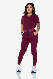 Burgundy High-Waisted Fit Jogger