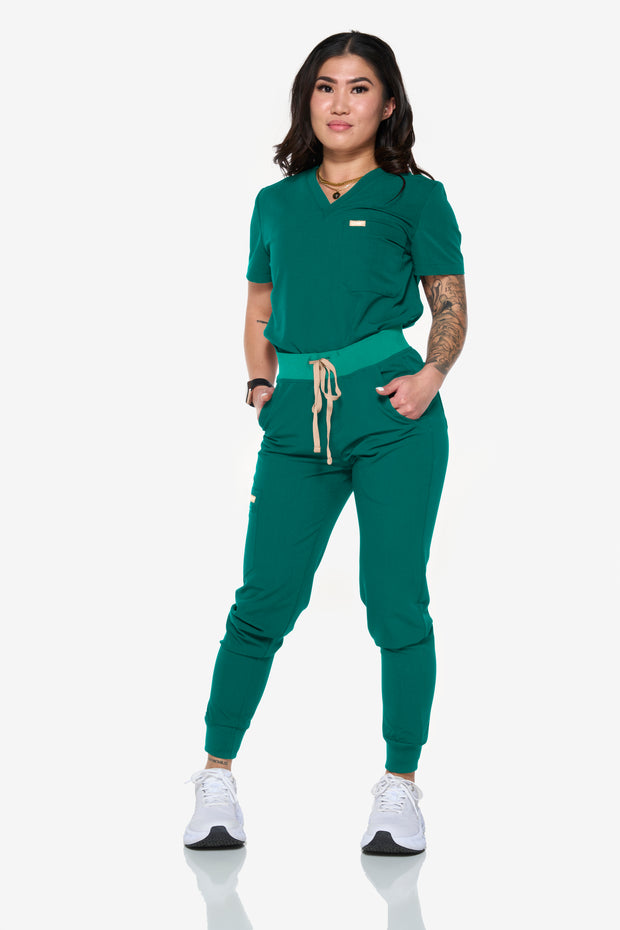 Hunter Green High-Waisted Fit Jogger | Gem Collection