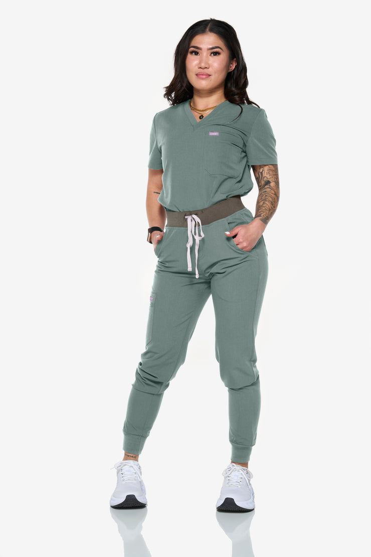 Olive High-Waisted Fit Jogger | Shock Collection