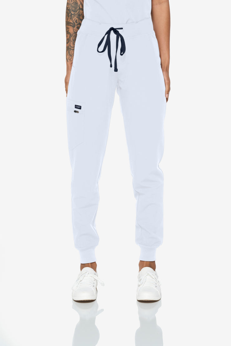 jogger de talle alto blanco Lotus | Colección Flores 