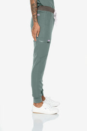 Jogger verde oliva de talle alto | Colección de choque 