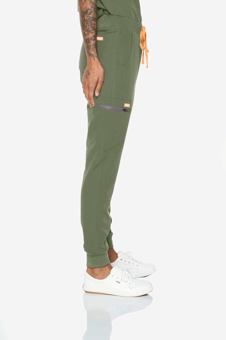 Joggers de talle alto en verde bosque | Colección Flores 