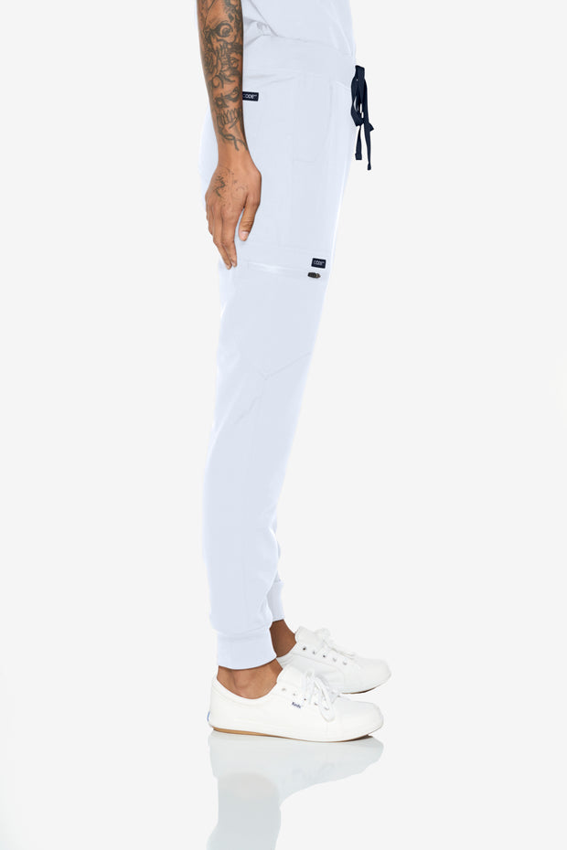 Lotus White High-Waisted Fit Jogger | Floral Collection