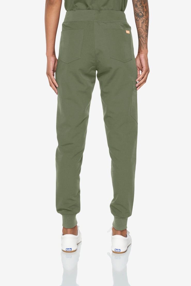 Joggers de talle alto en verde bosque | Colección Flores 