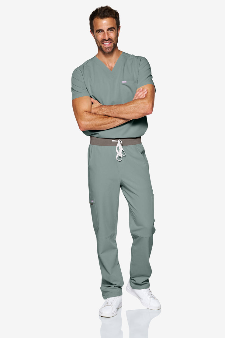 Olive Scrub Top | Shock | Men