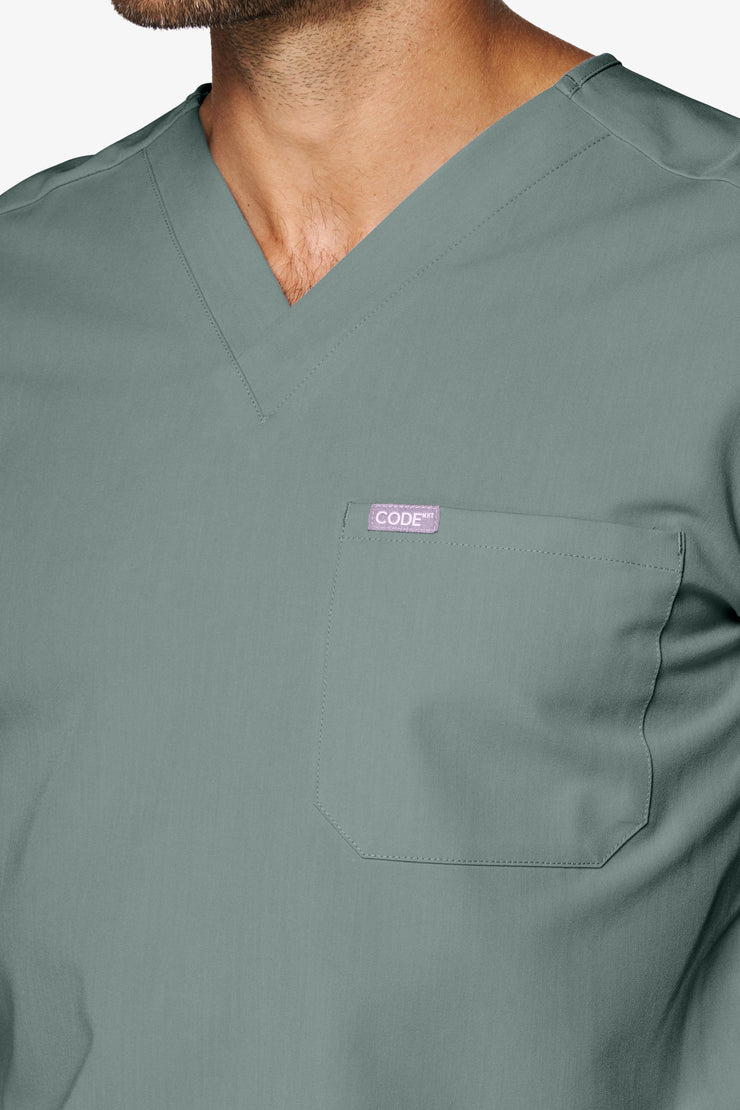 Olive Scrub Top | Shock | Men