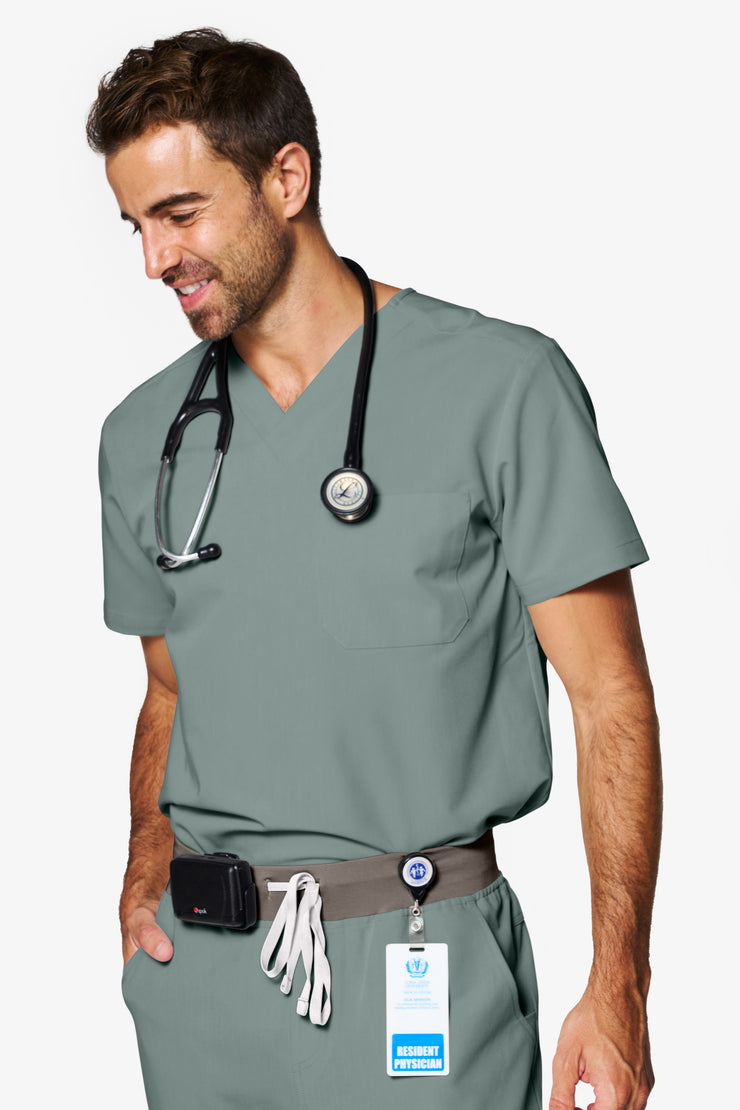 Olive Scrub Top | Shock | Men