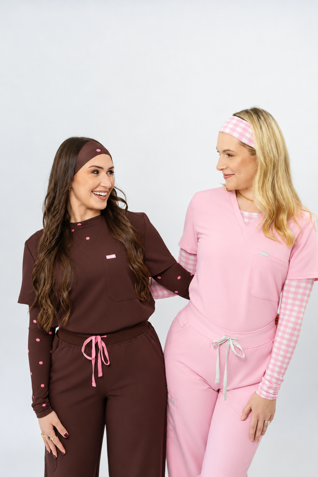 Pink Gingham Underscrub and Headband Set