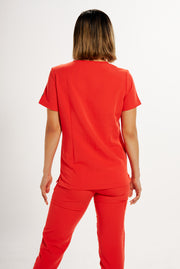 BLAZE Red Scrub Top