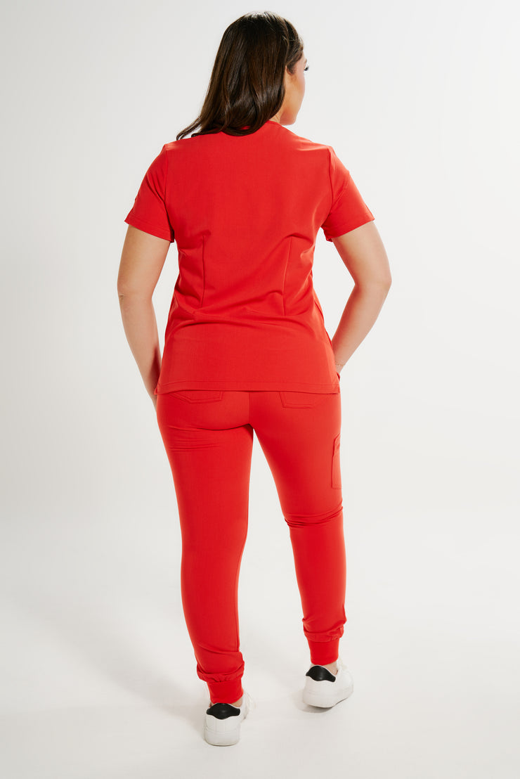 BLAZE Red Scrub Top