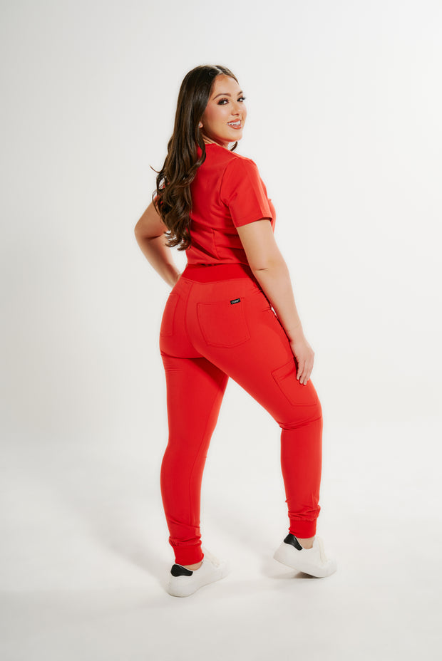 BLAZE Red High-Waisted Fit Jogger