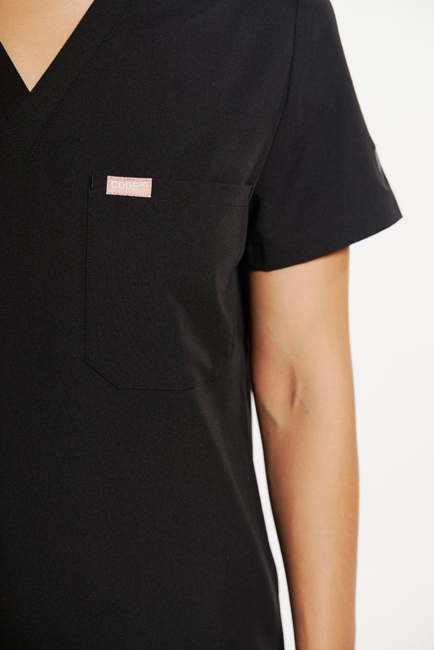 Obsidian Black Scrub Top | Shock Collection