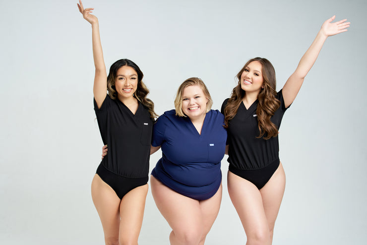 Black Scrub Top Bodysuit |