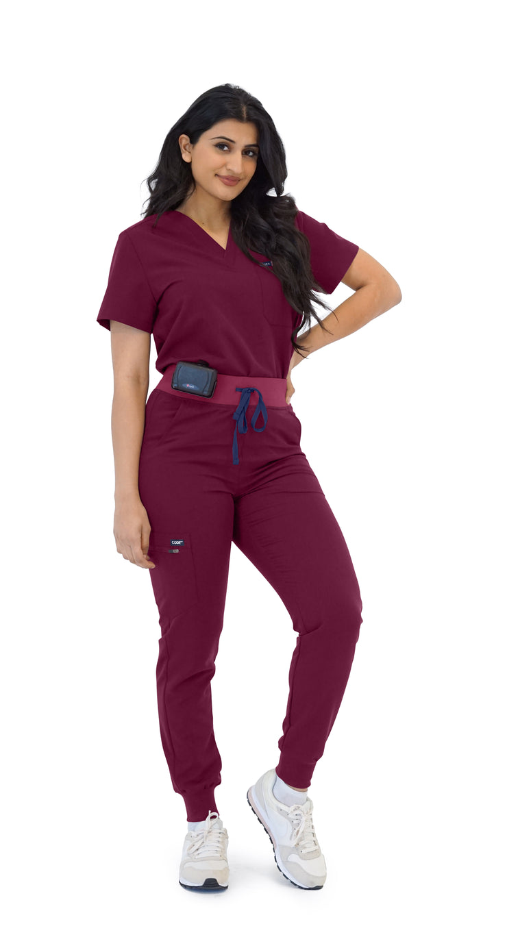 Burgundy High-Waisted Fit Jogger