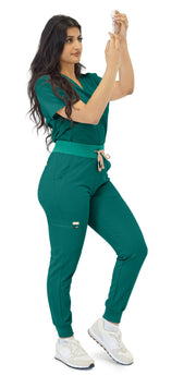 jogger de talle alto verde cazador | Colección de gemas