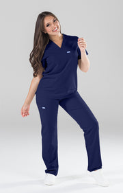 Pantalón médico azul marino con pernera recta | Colección de choque