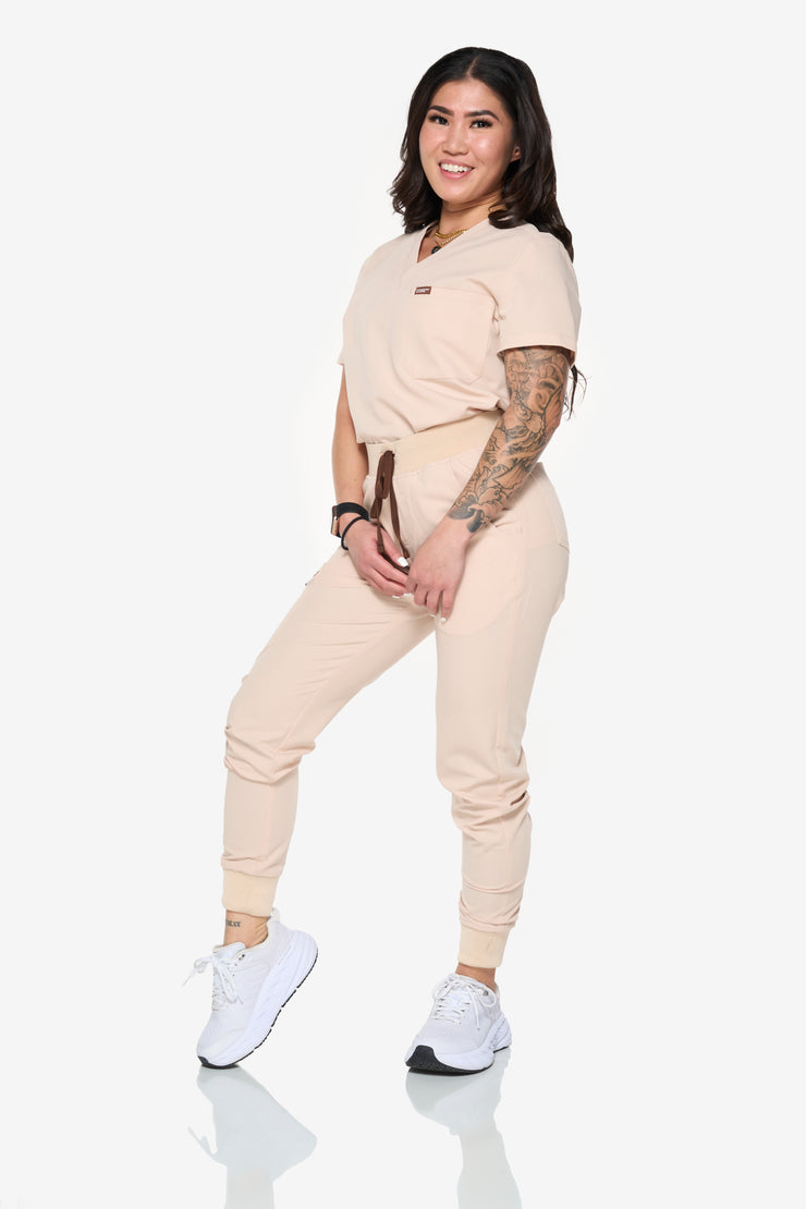 Jogger de talle alto color avellana | Colección de café 