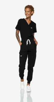 Jogger ajustado de talle alto negro 