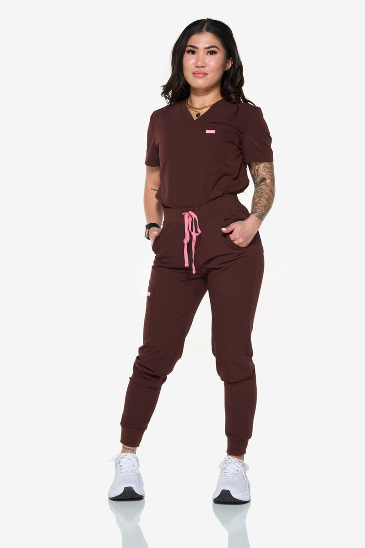 Jogger de talle alto color chocolate | Colección de café 