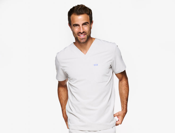 Overcast Grey Scrub Top | Storm | Men