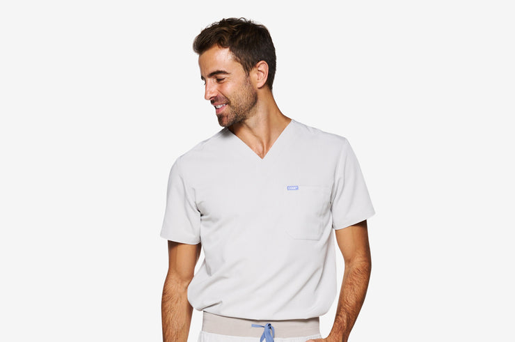 Overcast Grey Scrub Top | Storm | Men