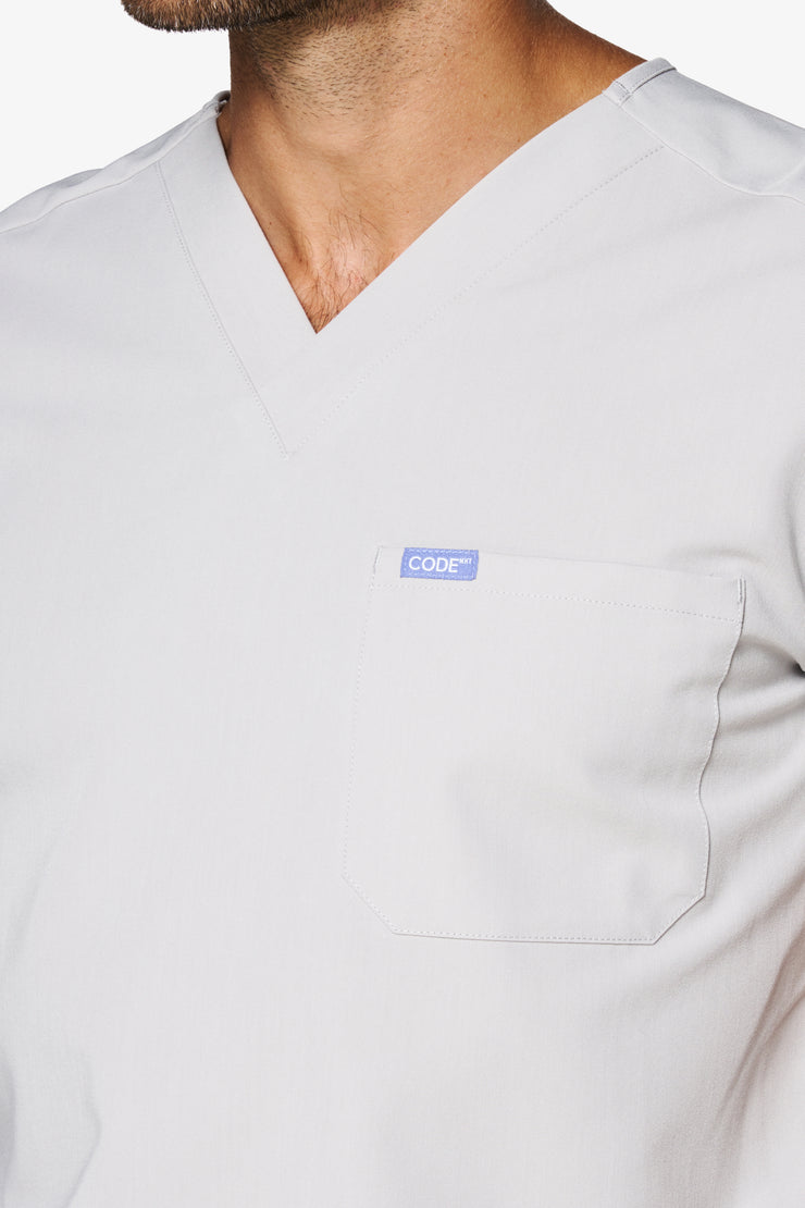Overcast Grey Scrub Top | Storm | Men