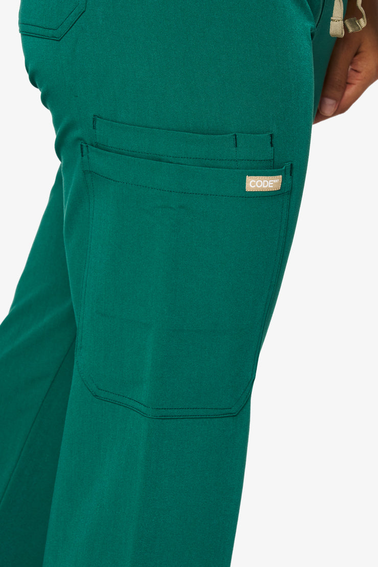 Pantalón de pierna recta verde cazador esmeralda | Colección de gemas