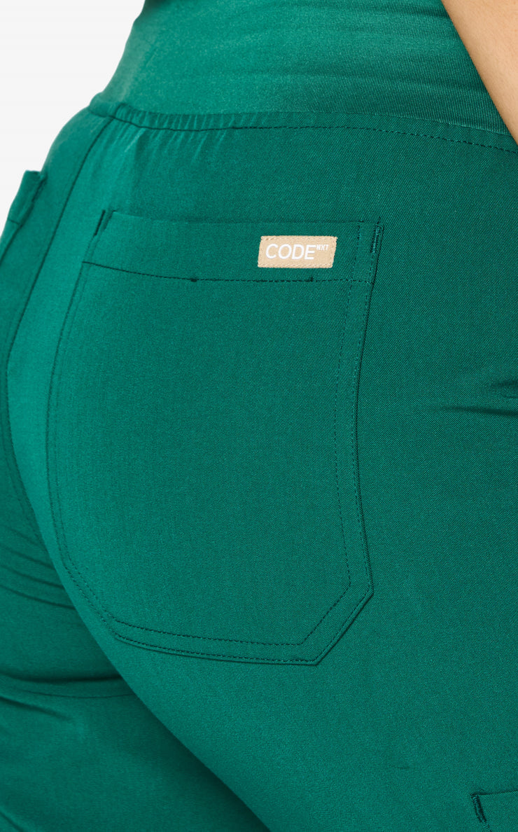 Pantalón de pierna recta verde cazador esmeralda | Colección de gemas