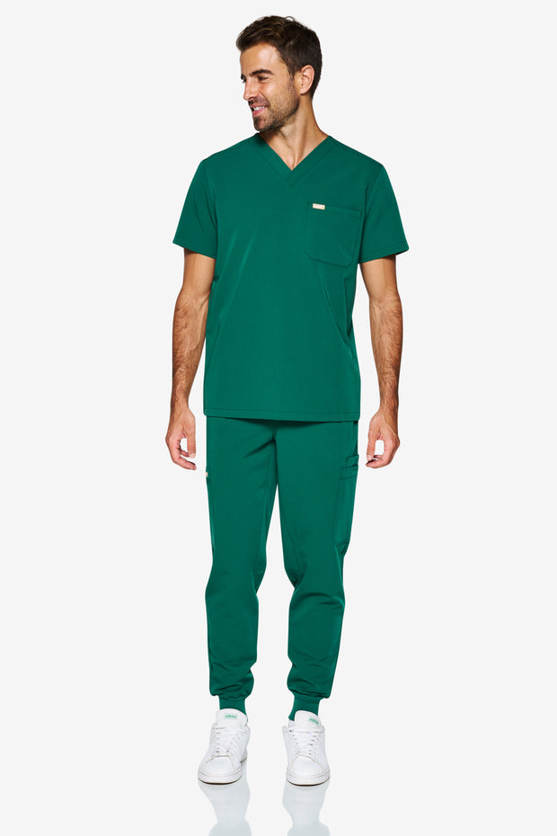 Emerald Hunter Green Scrub Top | Gem | Men