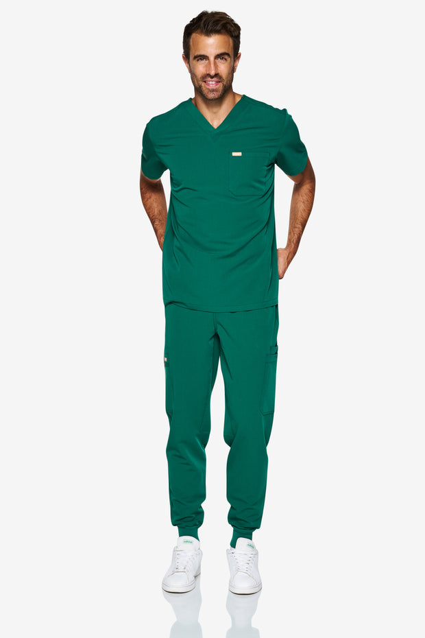 Emerald Hunter Green Scrub Top | Gem | Men