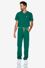 Pantalón de pierna recta verde cazador esmeralda | Gema | Hombres 