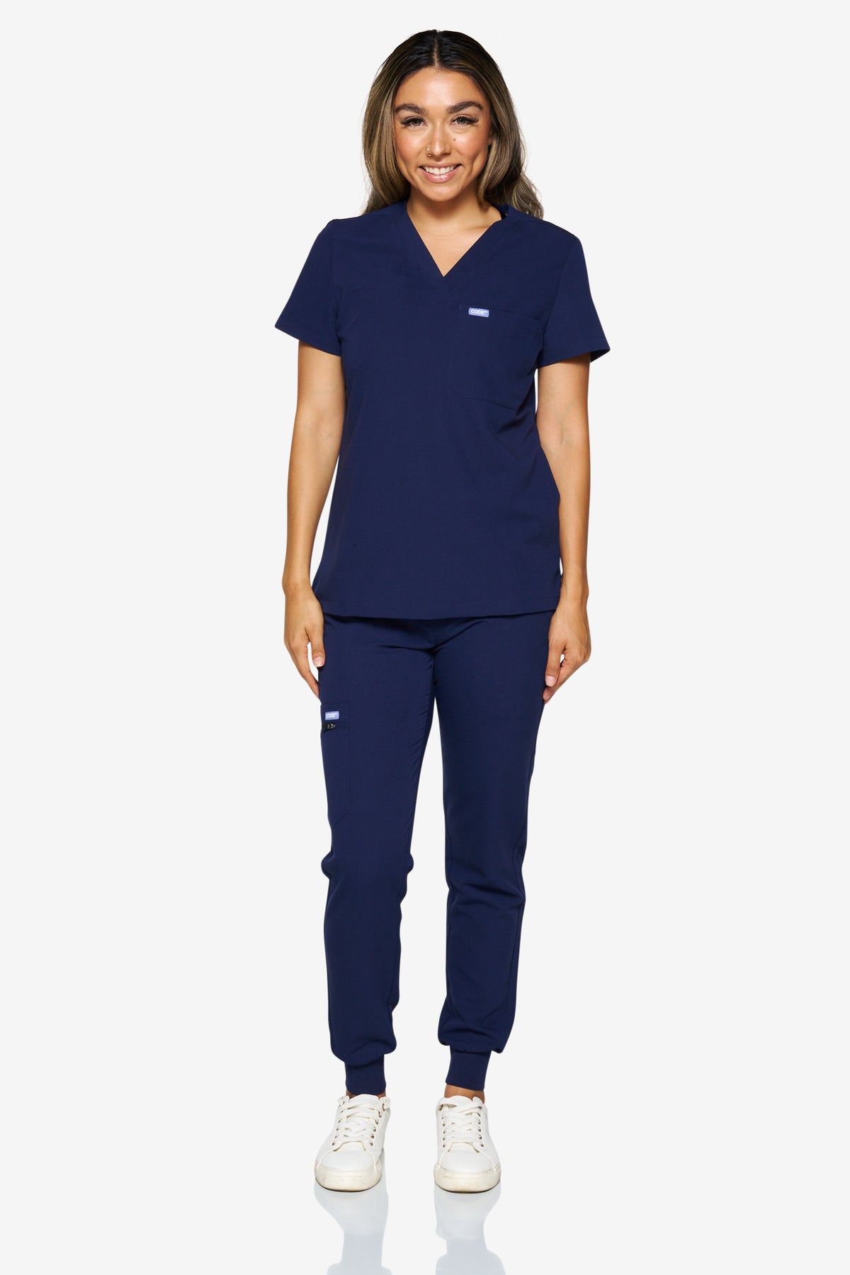 Button Down Jogger (Navy Blue) – Scrub Life LLC