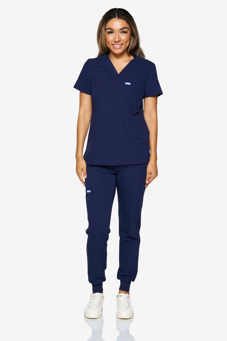 Joggers médicos de corte azul marino | Colección de choque