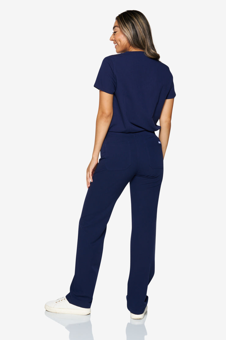 Pantalón médico azul marino con pernera recta | Colección de choque