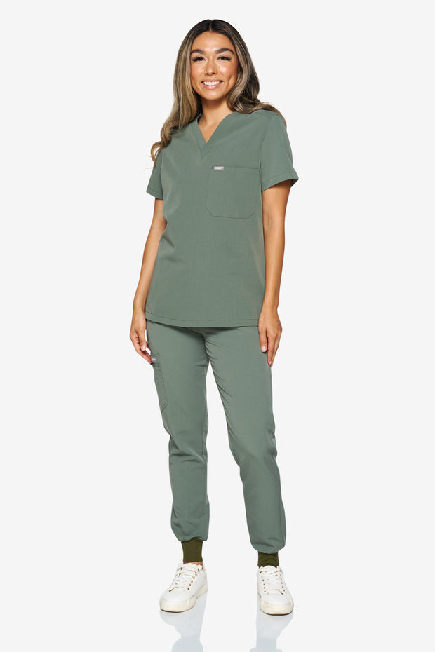 Blusa médica verde oliva | Colección de choque