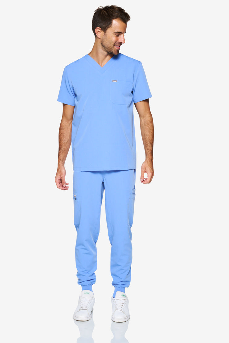 Arctic Ceil Blue Scrub Top | Storm | Men