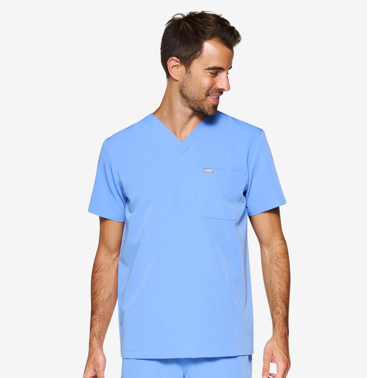 Arctic Ceil Blue Scrub Top | Storm | Men