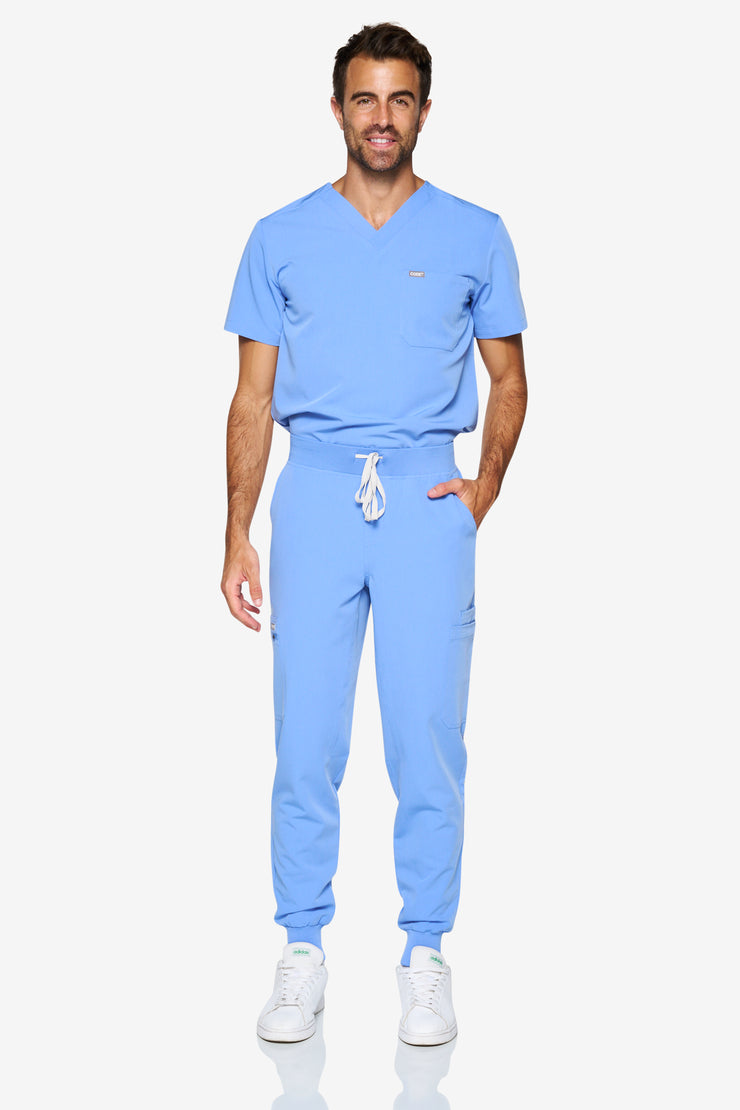 Arctic Ceil Blue Scrub Top | Storm | Men