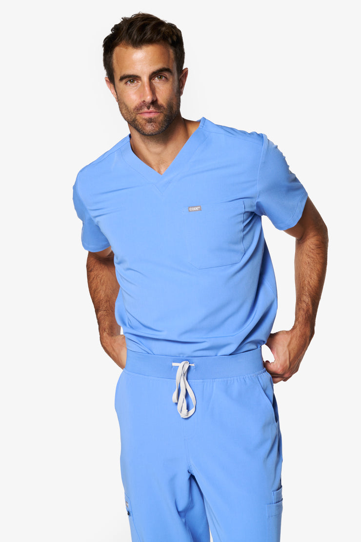 Arctic Ceil Blue Scrub Top | Storm | Men