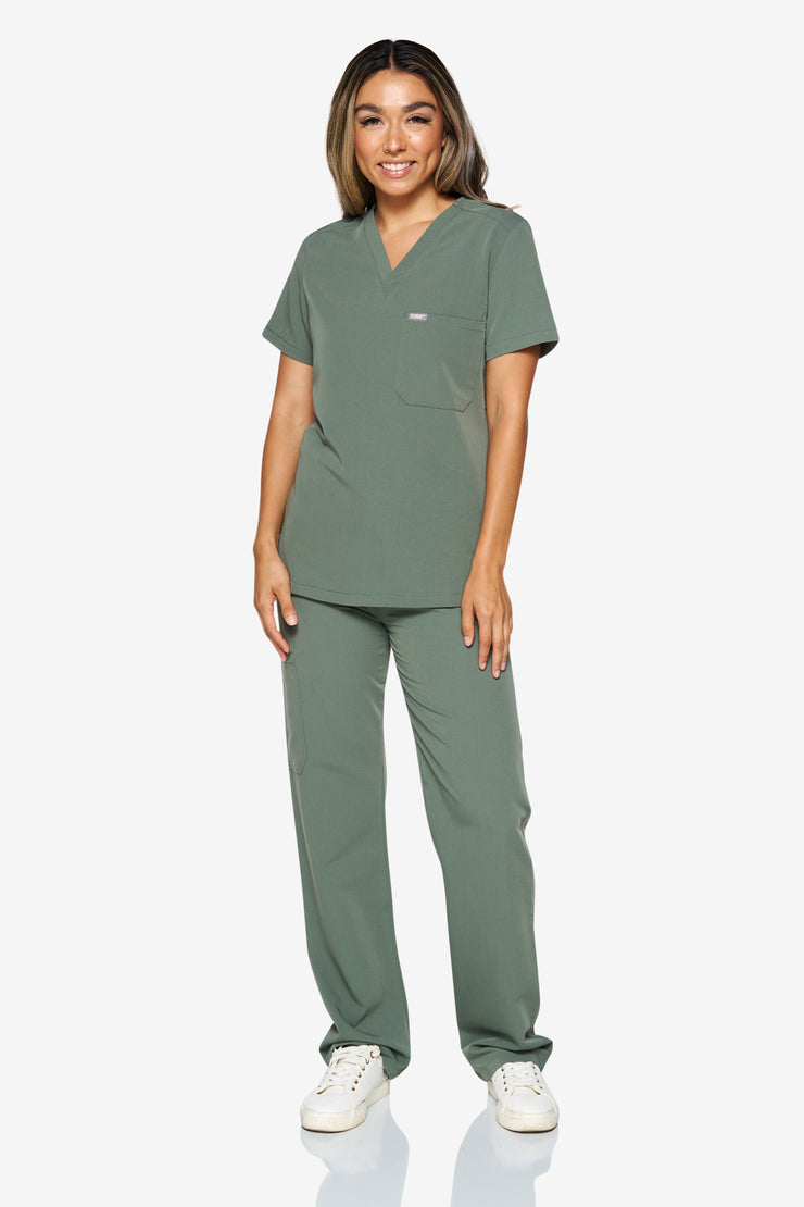 Olive Fit Straight Leg Scrub Pant | Shock Collection |