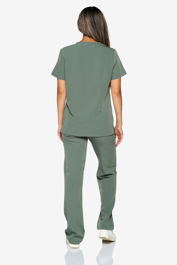 Olive Fit Straight Leg Scrub Pant | Shock Collection |