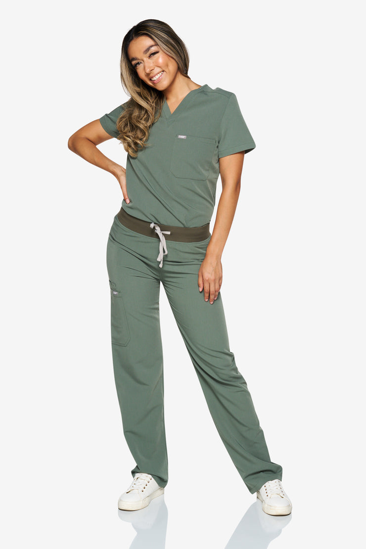 Olive Fit Straight Leg Scrub Pant | Shock Collection |