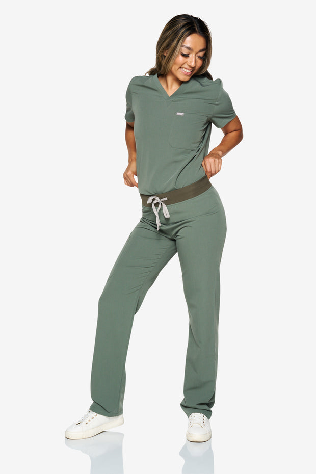 Olive Fit Straight Leg Scrub Pant | Shock Collection | FINAL SALE